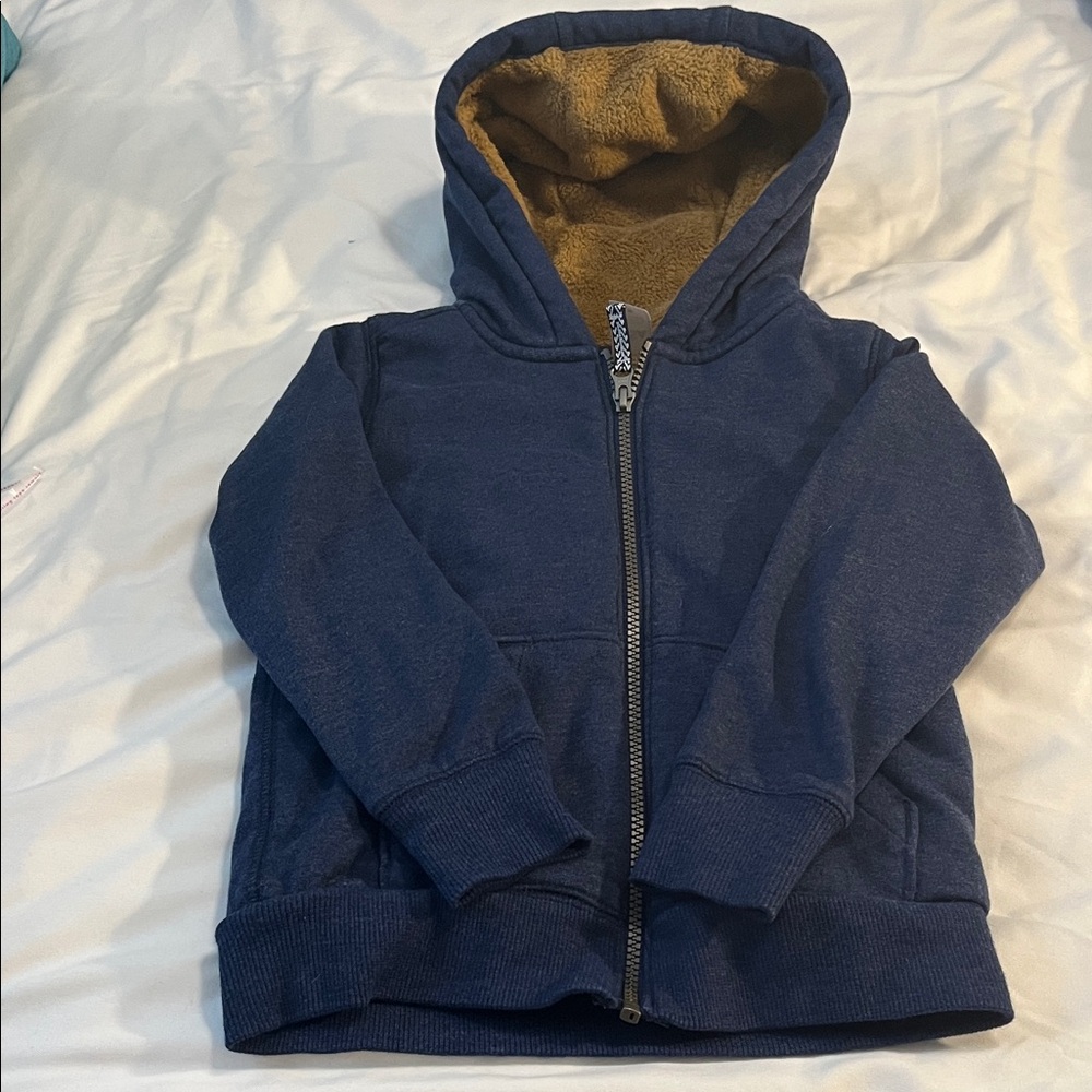 Carter's Navy Blue Kids Hoodie with Brown Lining
